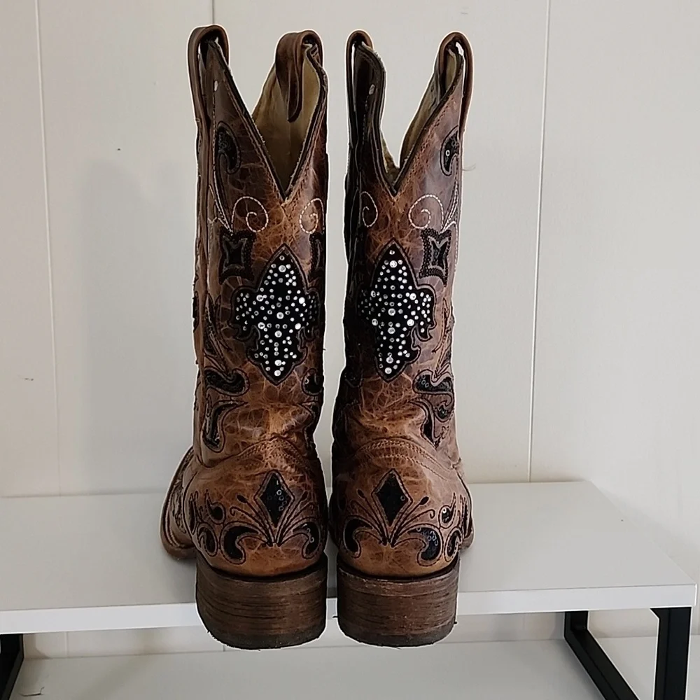 Corral Brown Embroidered Western Boots - Picture 4 of 7